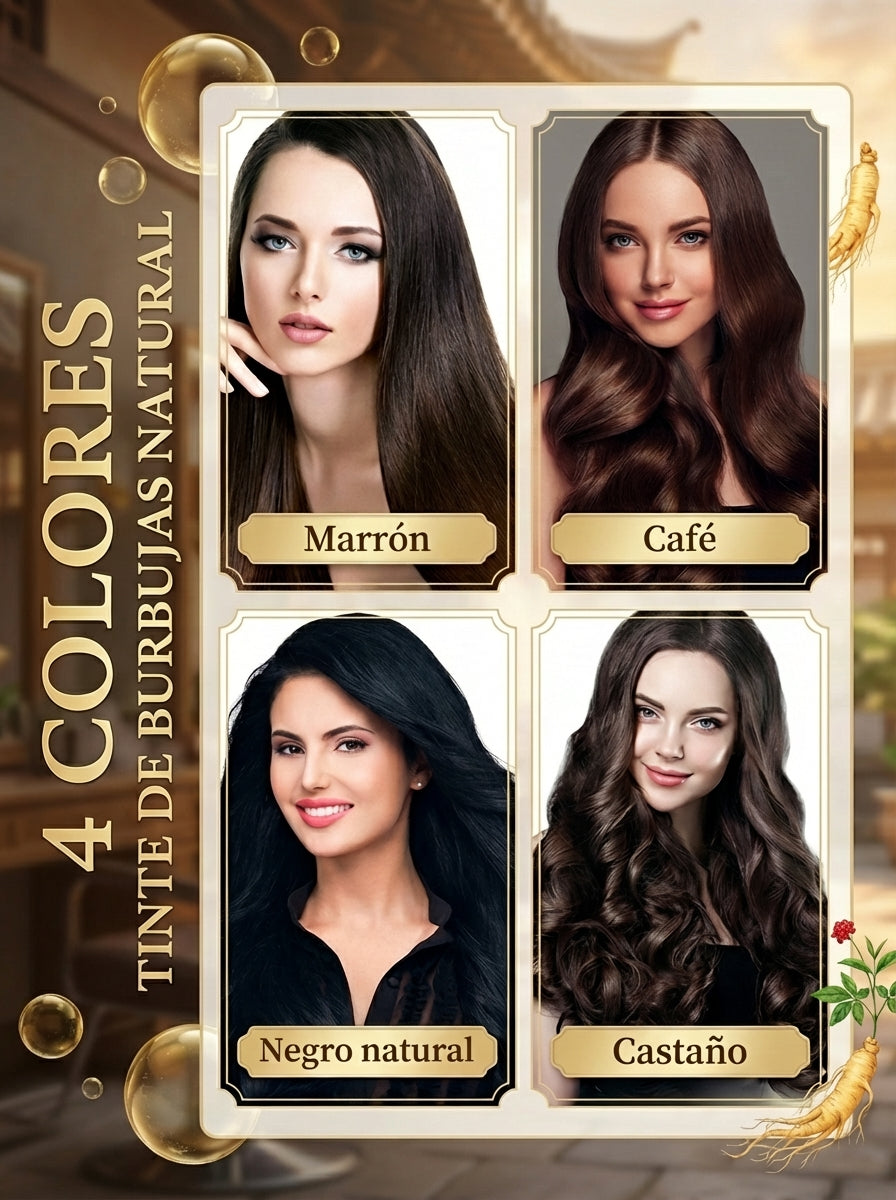 Tinte de Cabello en Burbujas de Plantas Naturales - Pack de 10 Sobres