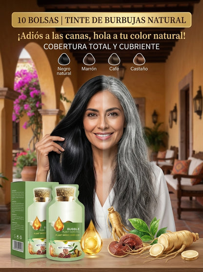 Tinte de Cabello en Burbujas de Plantas Naturales - Pack de 10 Sobres