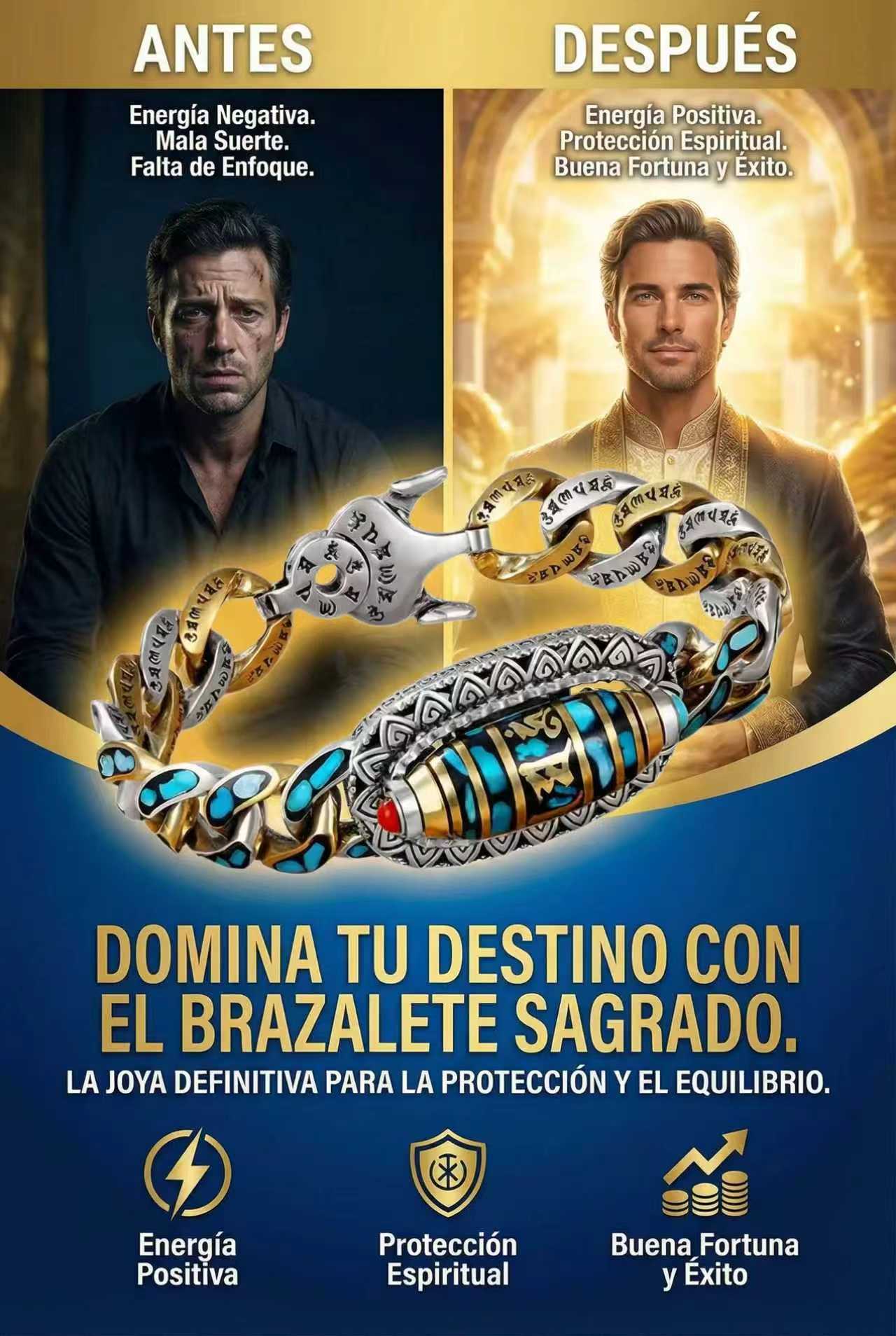 Pulsera de la Suerte Dzi de 9 Ojos | Turquesa Natural y Protección – SEVERO