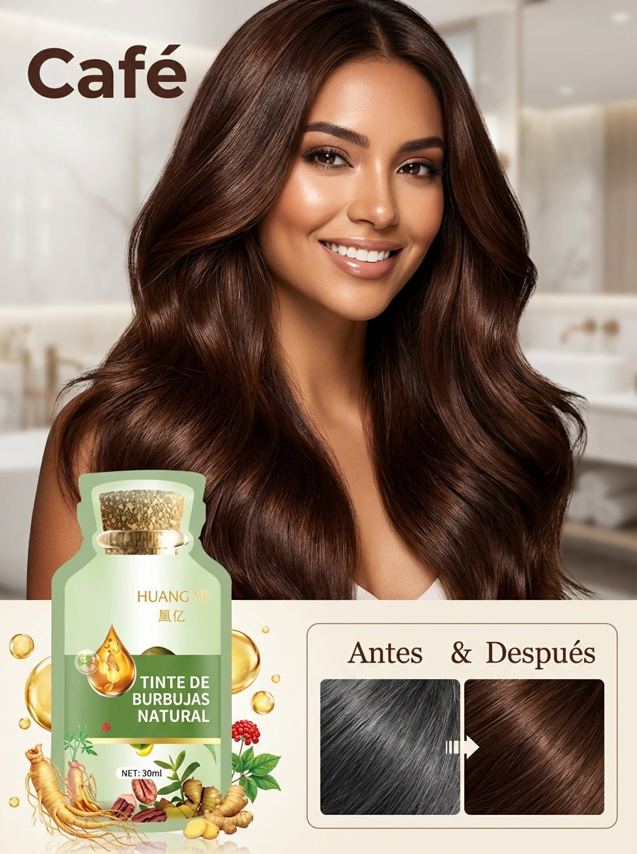 Tinte de Cabello en Burbujas de Plantas Naturales - Pack de 10 Sobres