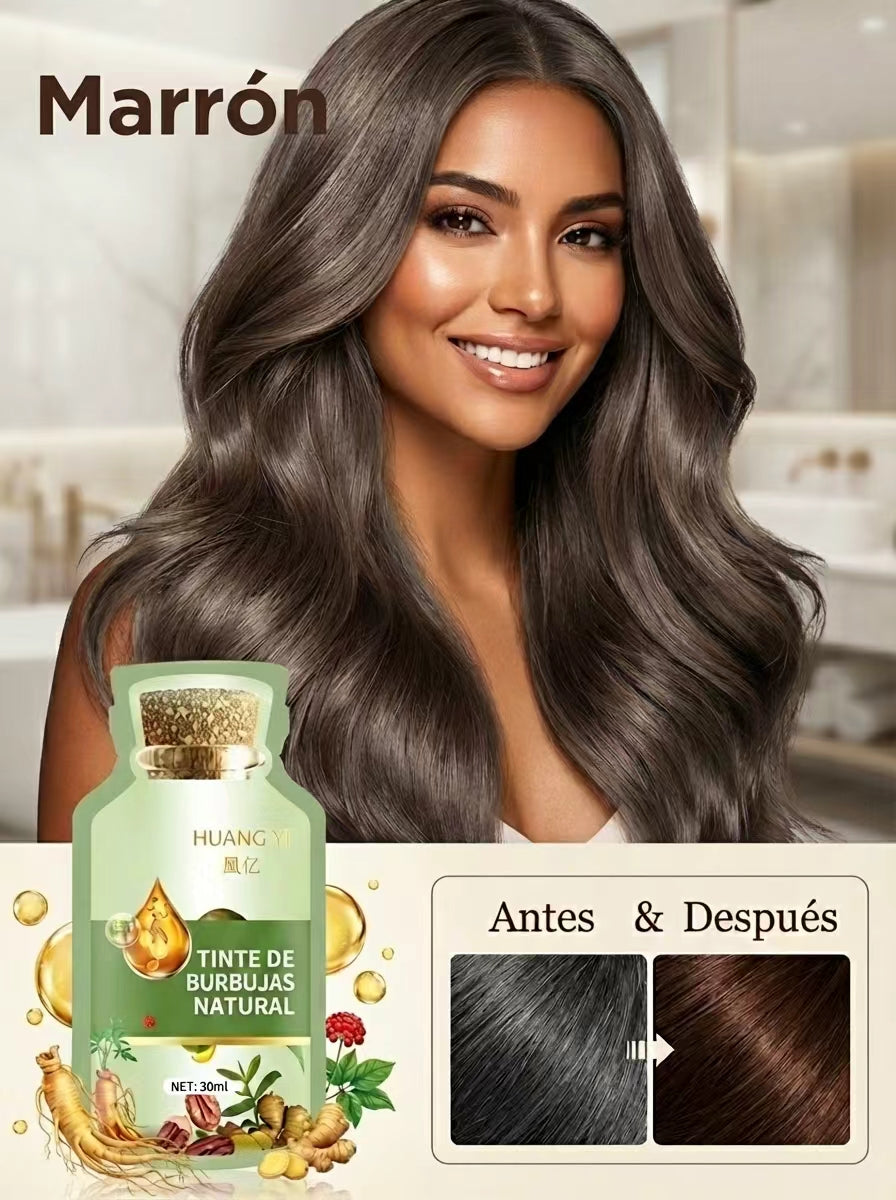 Tinte de Cabello en Burbujas de Plantas Naturales - Pack de 10 Sobres