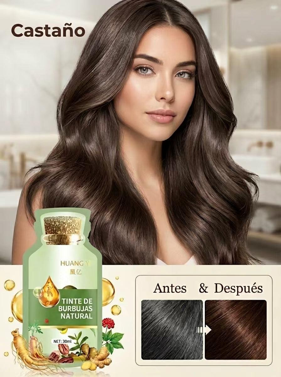 Tinte de Cabello en Burbujas de Plantas Naturales - Pack de 10 Sobres